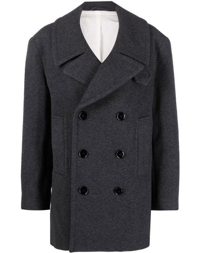 Lemaire Double-breasted Peacoat - Black