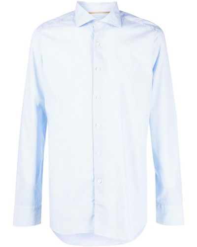 Tintoria Mattei 954 Long-sleeved Cotton Shirt - Blue