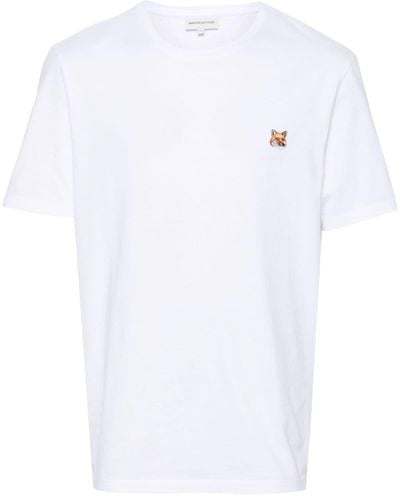 Maison Kitsuné T-shirt Met Vossen-patroon - Wit