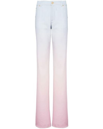 Balmain X Evian Gradient Denim Loose Jeans - Pink