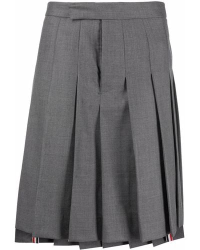 Thom Browne High-low Hem Pleated Skirt - Gray