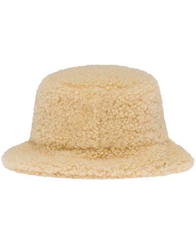 Miu Miu Shearling Bucket Hat - Natural