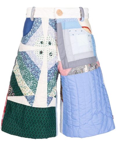 BETHANY WILLIAMS Pantalones cortos Upcycled Quilted Blanket - Azul
