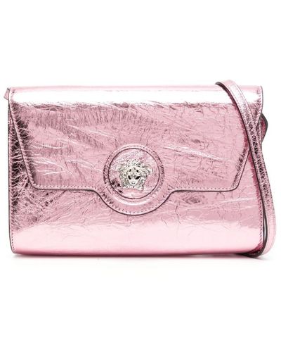 Versace La Medusa Metallic Shoulder Bag - Pink