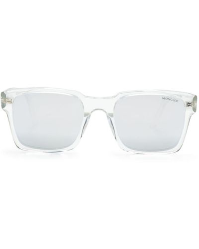 Moncler Sonnenbrille mit eckigem Gestell - Weiß