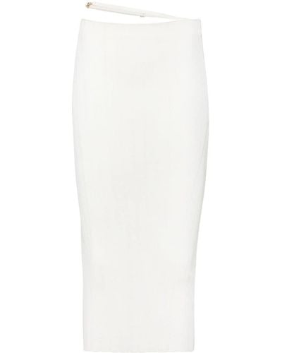 Jacquemus La Jupe Parlu Knitted Midi Skirt - White