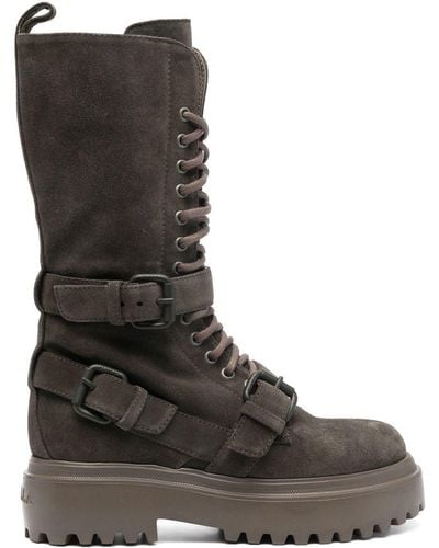 Le Silla Ranger Suede Lace-up Boots - Brown