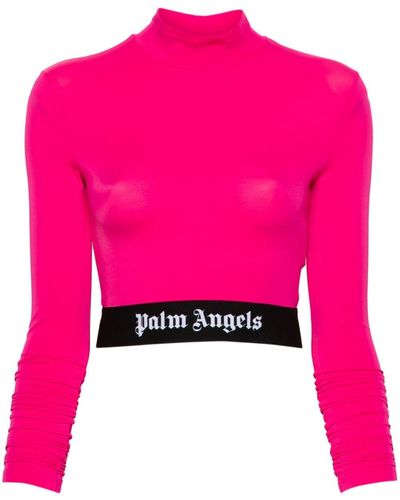 Palm Angels Logo-intarsia Performance Top - Pink