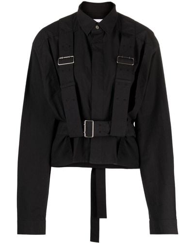 Ambush Harness-detail Cropped Shirt - Black