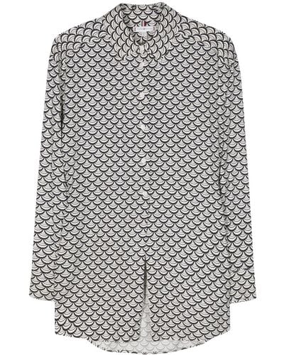 Tommy Hilfiger Scallop-print Buttoned Shirt - Grey