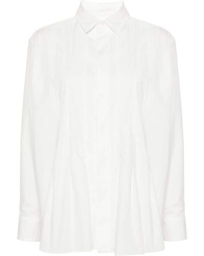 Sacai Pleat-detail Poplin Shirt - White