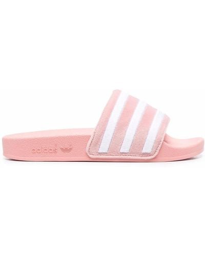 adidas Stripe-print Slides - Pink