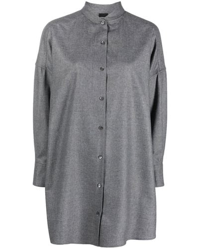 Aspesi Oversized Rounded-collar Shirt - Grey