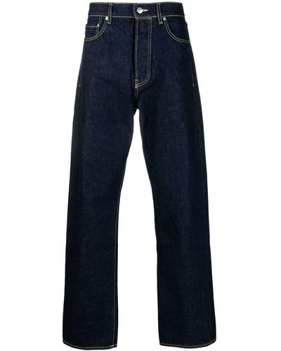 KENZO Pantalon en jean à coupe ample - Bleu