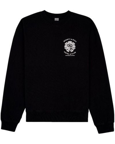Sporty & Rich Hotel Logo-print Sweatshirt - Black