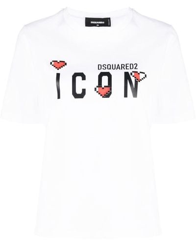 DSquared² T-shirt à logo Icon imprimé - Blanc