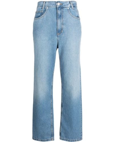 Sandro Logo-embroidered Straight-leg Jeans - Blue