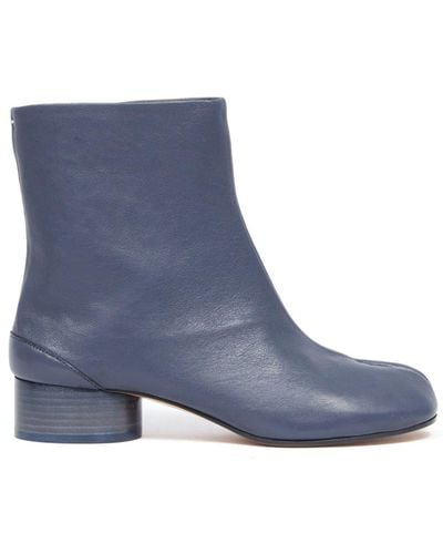 Maison Margiela Tabi 30mm Leather Ankle Boots - Blue