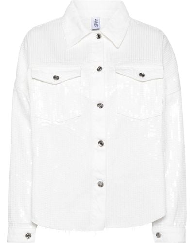 Liu Jo Sequin-embellished denim jacket - Blanco