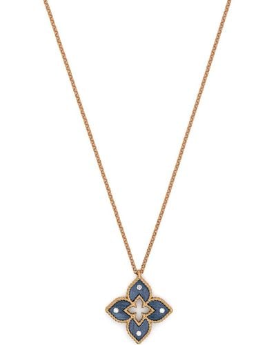 Roberto Coin Collier Venetian Princess en or rose 18ct à pendentif serti de diamants - Métallisé