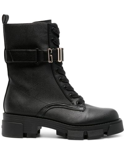 Guess USA Stiefel mit Logo-Schild - Schwarz