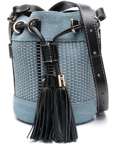 Chloé Small Vicki Denim Bucket Bag - Blue