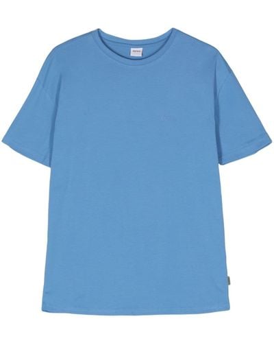 Aspesi T-Shirt mit gummiertem Logo - Blau