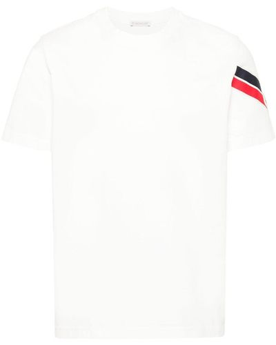 Moncler T-Shirt mit Logo-Patch - Weiß