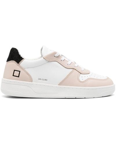 Date Court Panelled Leather Sneakers - White