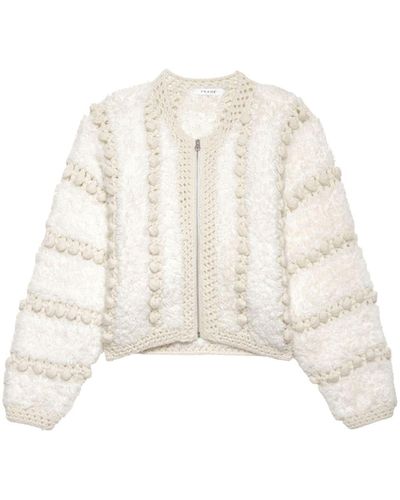 FRAME Cardigan con zip - Bianco