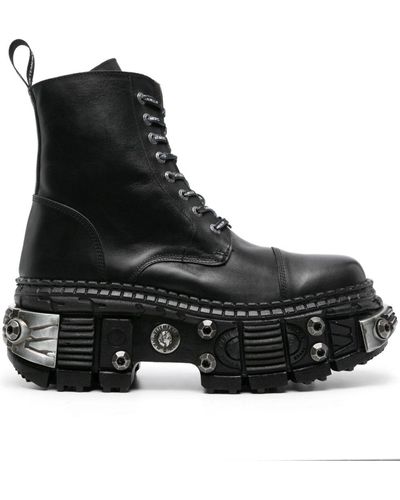Vetements X New Rock Destroyer Leather Boots - Black