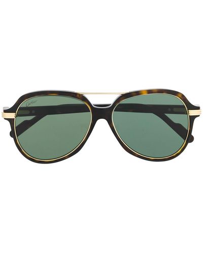 Cartier C Décor Oversized-frame Sunglasses - Brown