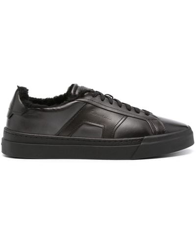 Santoni Leren Sneakers - Zwart