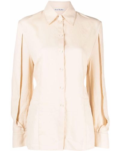 Acne Studios Long-sleeved Cotton Shirt - Natural