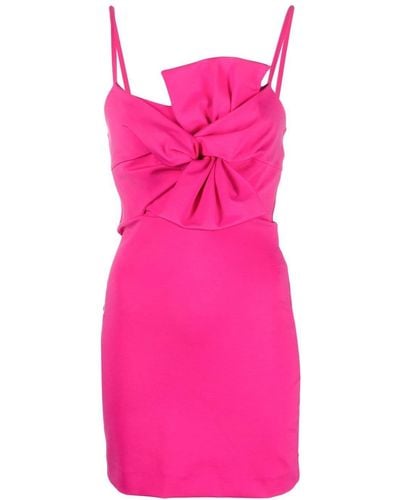 P.A.R.O.S.H. Renny Bow-detail Mini Dress - Pink