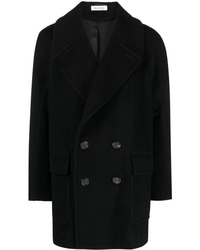 Alexander McQueen Abrigo de vestir con doble botonadura - Negro