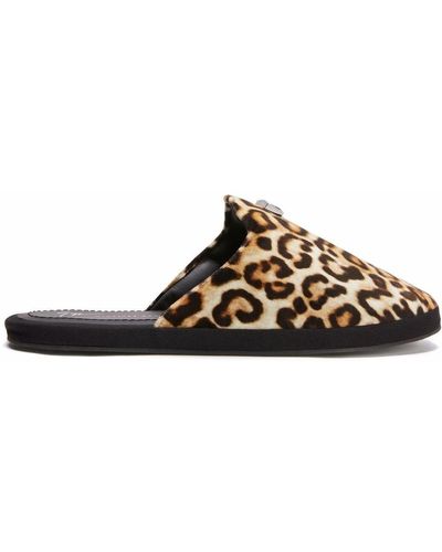 Giuseppe Zanotti Zapatos slippers con estampado de leopardo - Negro