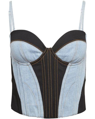 Fleur du Mal Denim Bustiere Top - Blauw