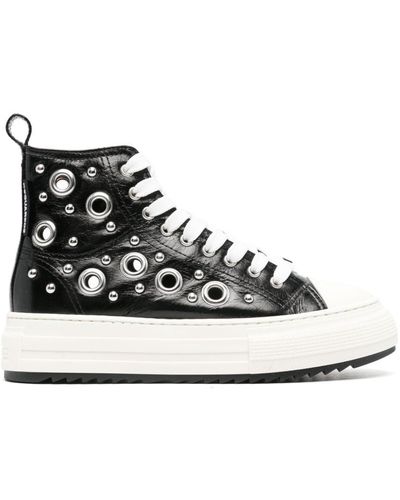 DSquared² Berlin High-top Leather Sneakers - Black