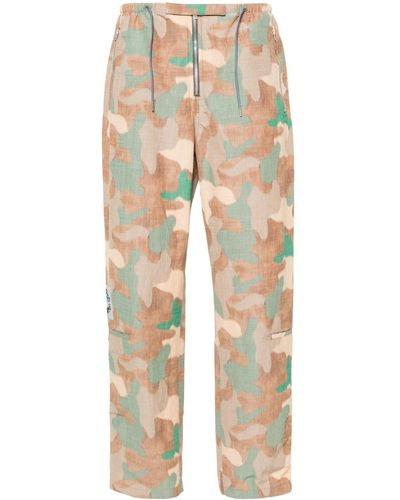 Acne Studios Camouflage-pattern Straight-leg Trousers - Natural