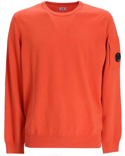 C.P. Company Logo-patch Cotton Jumper - Orange