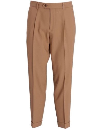 BOSS Tapered Stretch-wool Trousers - Natural