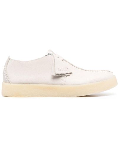 Clarks Suede Lace-up Shoes - White