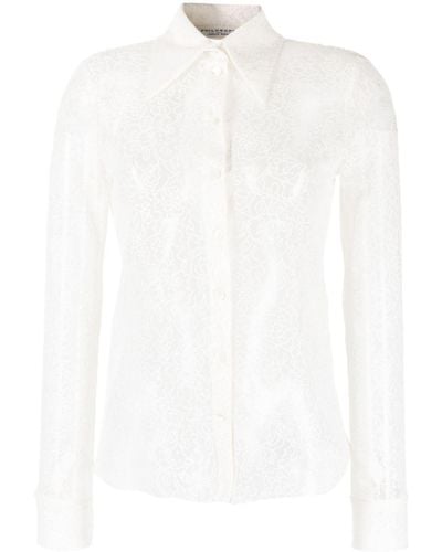 Philosophy Di Lorenzo Serafini Floral-lace Semi-sheer Shirt - White