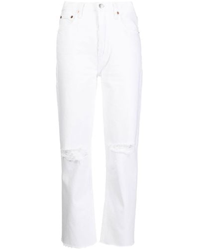RE/DONE Stove Pipe High-rise Jeans - White