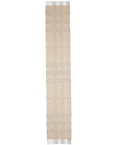 Burberry モノグラム カシミアスカーフ - ホワイト
