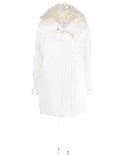 Courreges Manteau oversize bordé de fourrure artificielle - Blanc