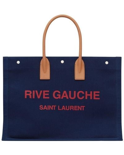 Saint Laurent Large Rive Gauche Tote Bag - Blue