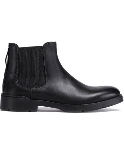 Zegna Leather Cortina Chelsea Boots - Black