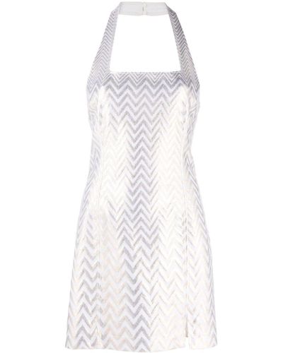 Missoni Zigzag-pattern Metallic Mini Dress - White